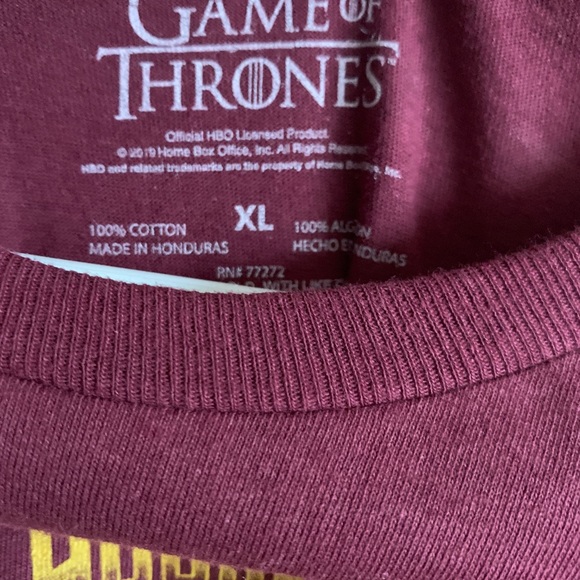NWOT - GOT TShirt Maroon XL - Picture 2 of 2